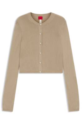 Cropped cardigan with rear ribbed detail 4
