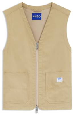 Relaxed-fit gilet in mercerised cotton 1