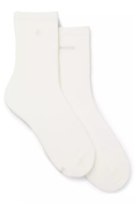 Two-pack of regular-length socks with logo details