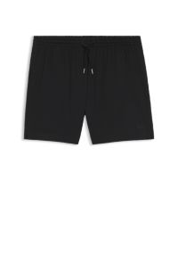 Quick-dry swim shorts in stretch seersucker, Black