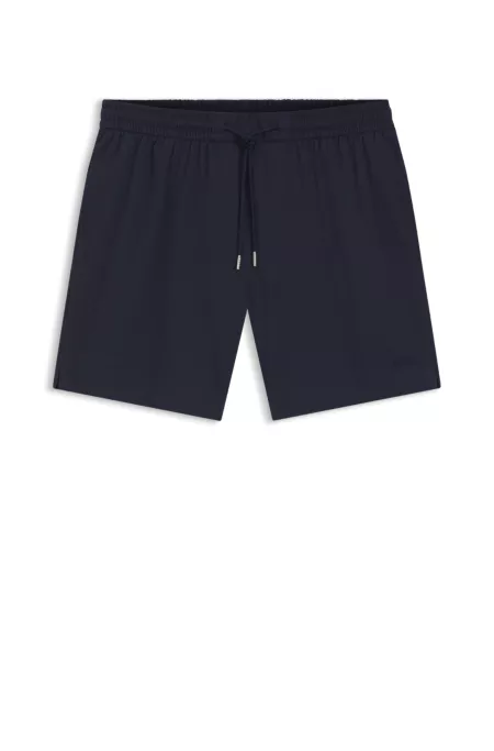 Quick-dry swim shorts in stretch seersucker
