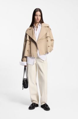 Barrel-fit jeans in ecru denim, White