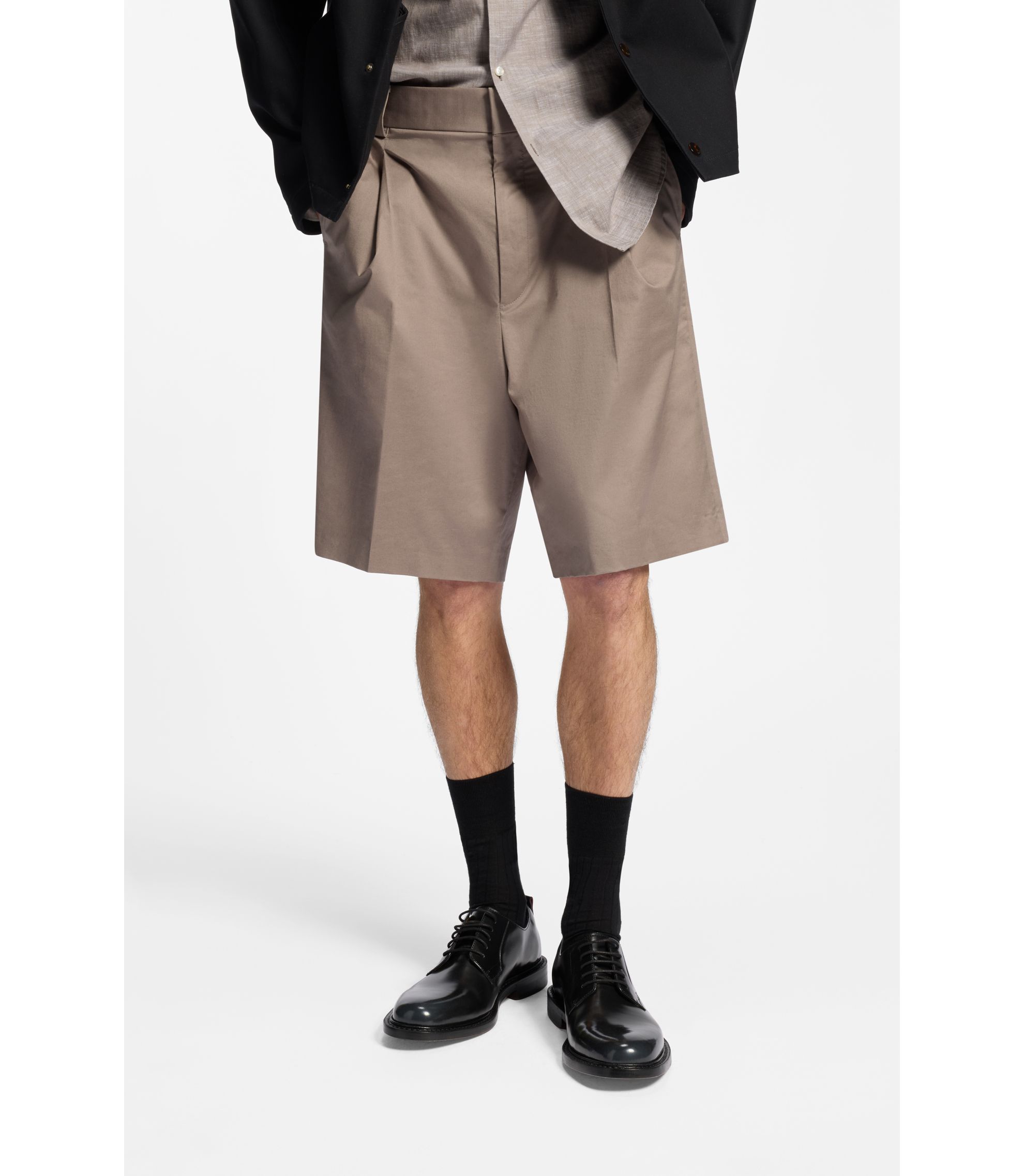 Relaxed-Fit Shorts aus elastischem Baumwoll-Twill
