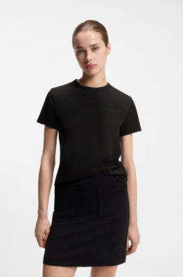 Cotton-jersey T-shirt with embroidered script logo