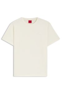 Cotton-jersey T-shirt with embroidered script logo, White