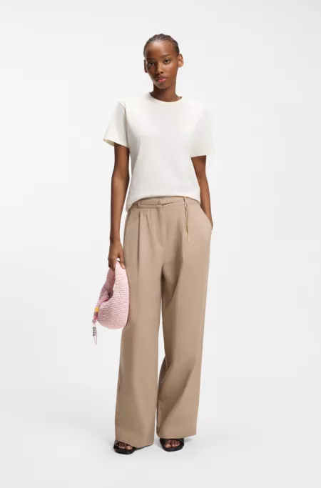 Cotton-jersey T-shirt with embroidered script logo