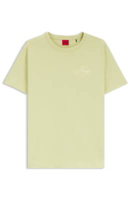 Hugo Cotton-jersey T-shirt with embroidered script logo dam – bild 4