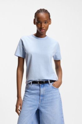Cotton-jersey T-shirt with embroidered script logo