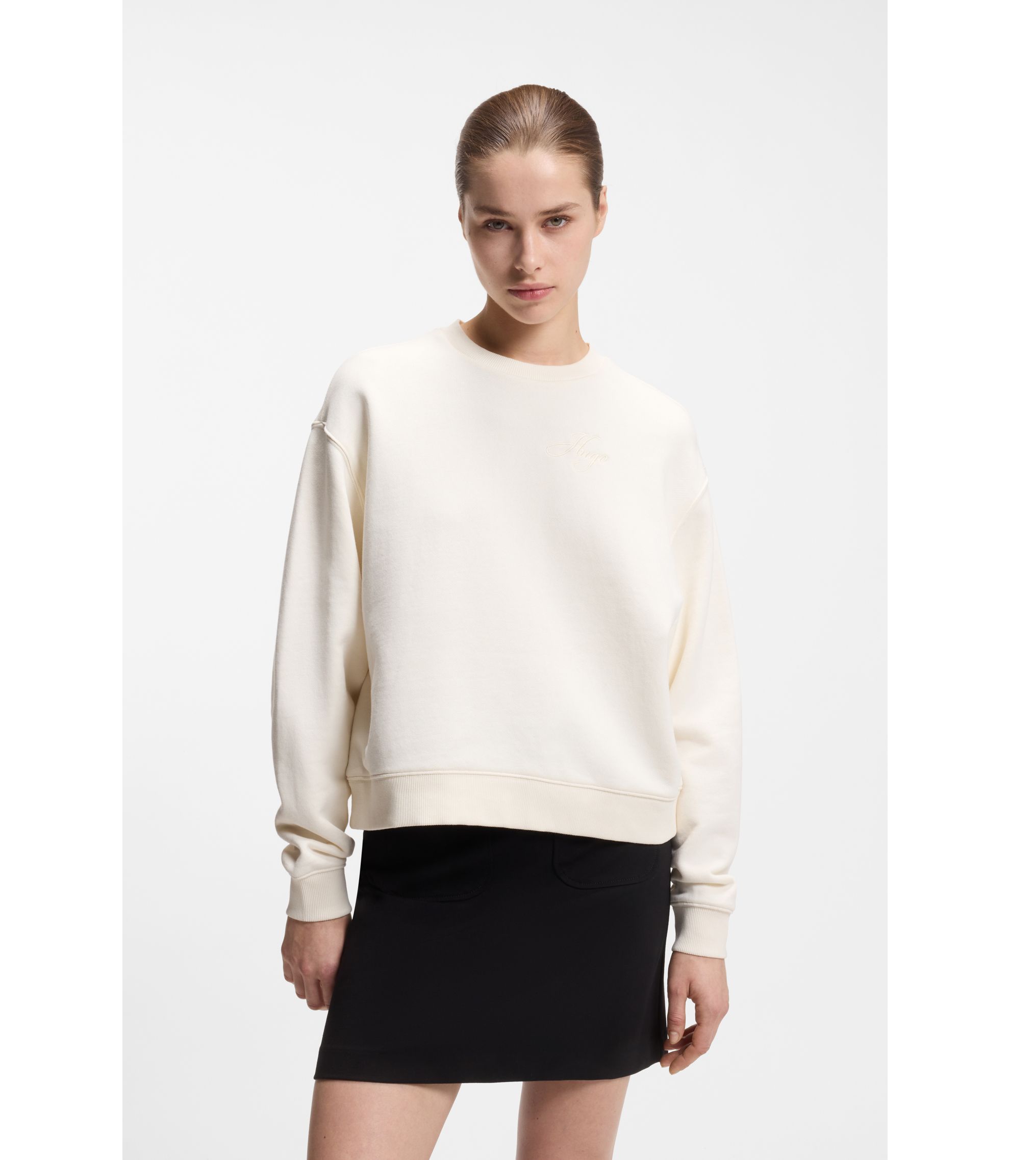 Sweatshirt aus Baumwoll-Terry mit Logo-Stickerei