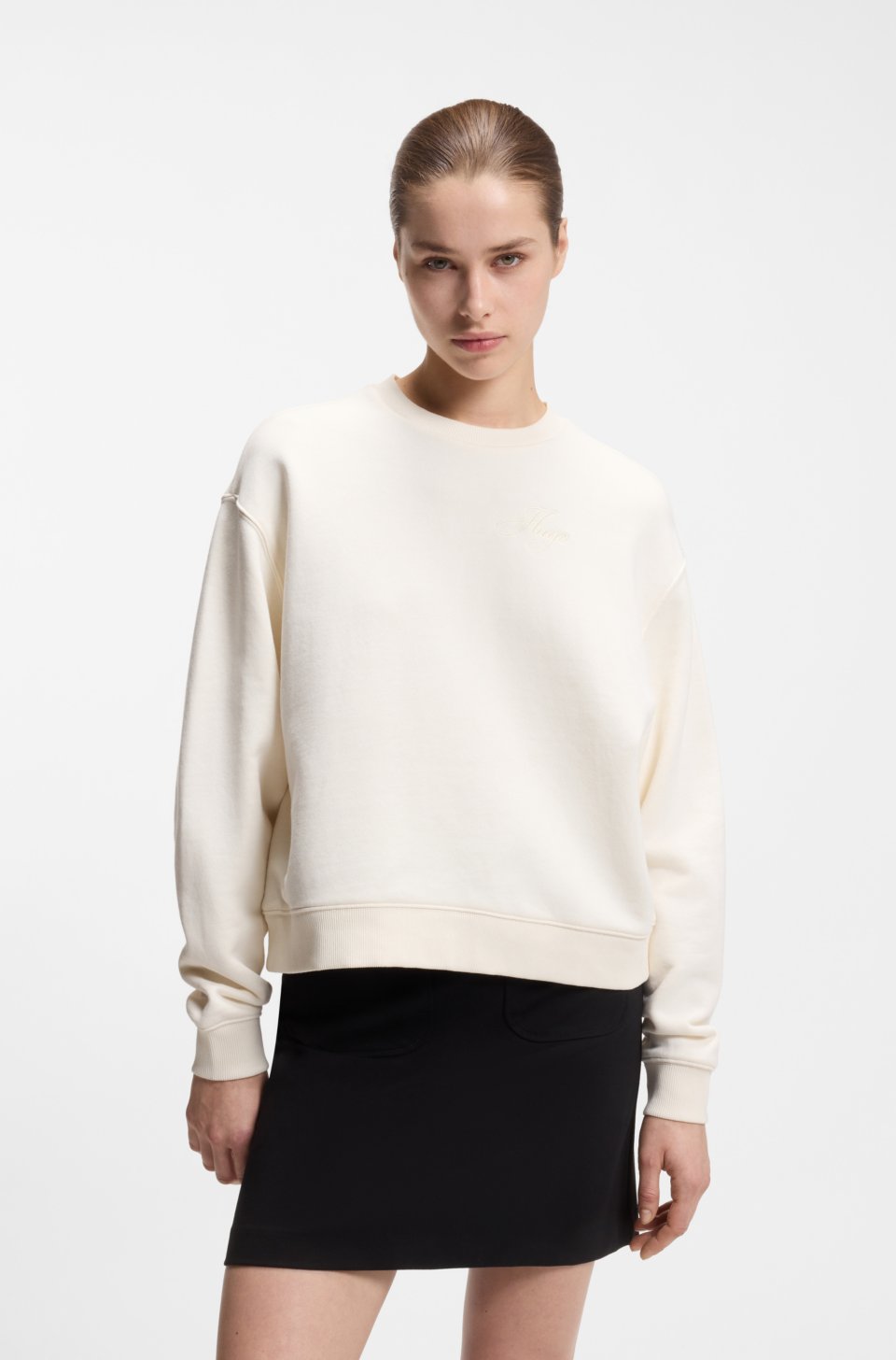Cotton-terry sweatshirt with embroidered logo