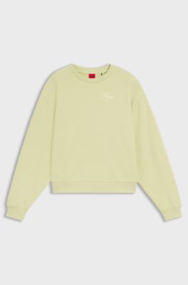 Camisola em terry de algod&atilde;o com log&oacute;tipo bordado, Light Green