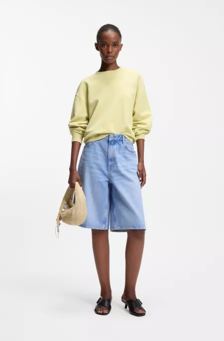 Cotton-terry sweatshirt with embroidered logo