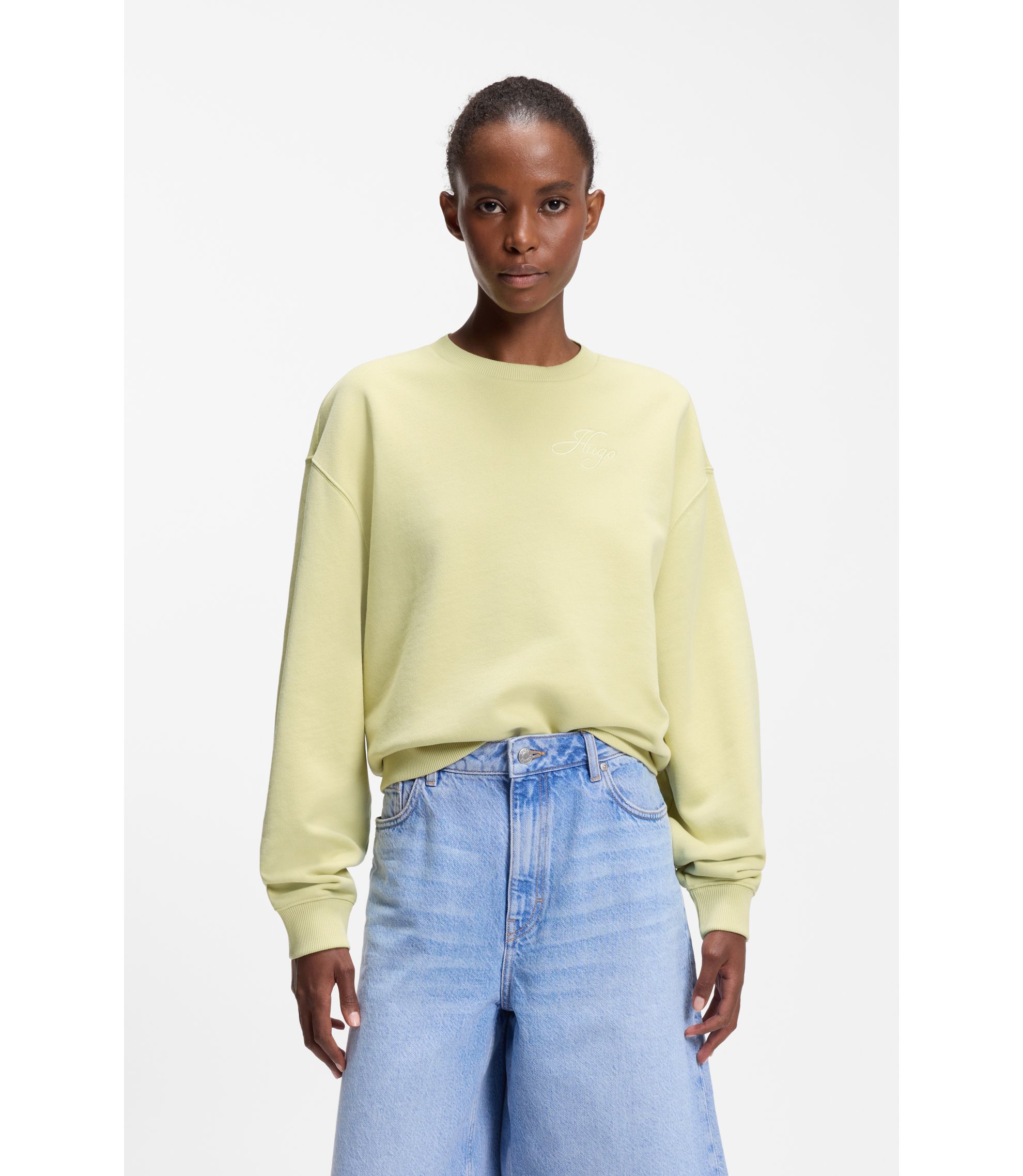 Sweatshirt aus Baumwoll-Terry mit Logo-Stickerei