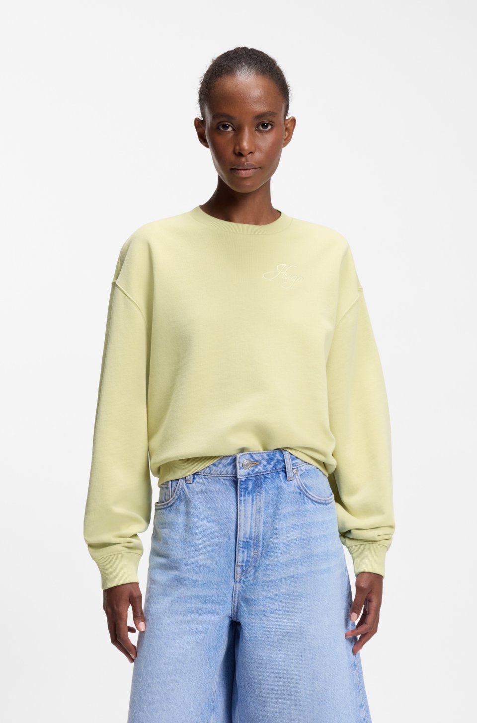 Cotton-terry sweatshirt with embroidered logo