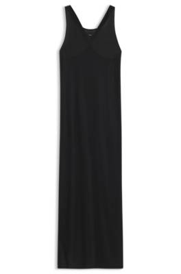 Mercerised-jersey dress with rear twist