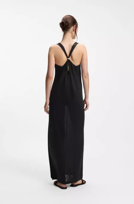 Merzerisiertes Jersey-Kleid mit Twist hinten