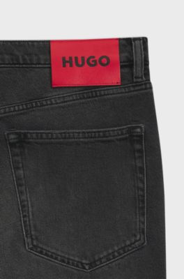 Extra-slim-fit jeans in grey stretch denim, Dark Grey
