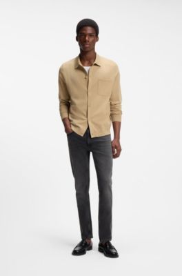 Extra-slim-fit jeans in grey stretch denim, Dark Grey