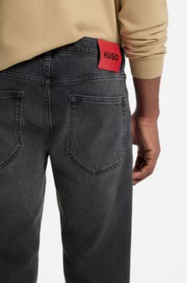 Extra-slim-fit jeans in grey stretch denim, Dark Grey