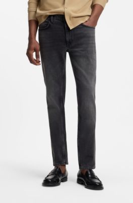 Extra-slim-fit jeans in grey stretch denim, Dark Grey