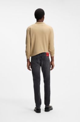Extra-slim-fit jeans in grey stretch denim, Dark Grey