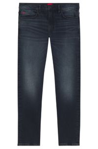 Slim-fit jeans in royal-blue stretch denim, Dark Blue