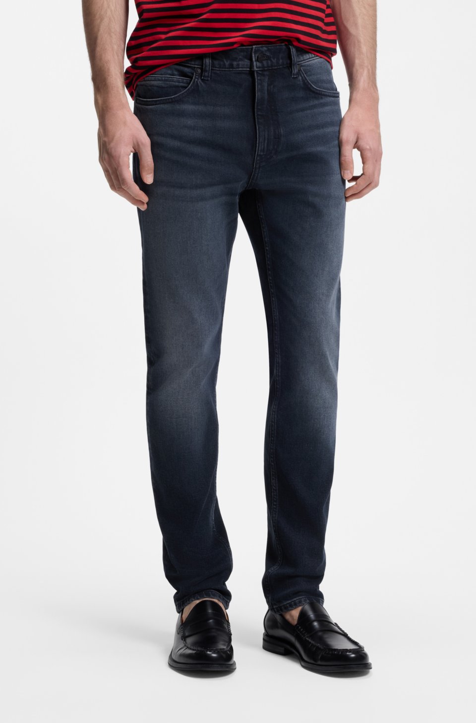 Slim-fit jeans in dark blue stretch denim