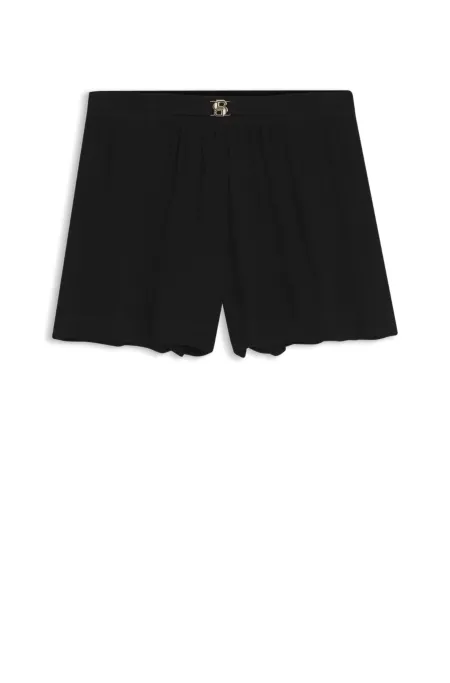 Crepe shorts with Double B monogram buckle