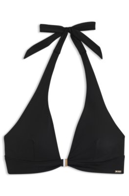 Boss Halterneck bikini top with removable padding