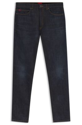 Extra-slim-fit jeans in dark-blue stretch denim, Dark Blue