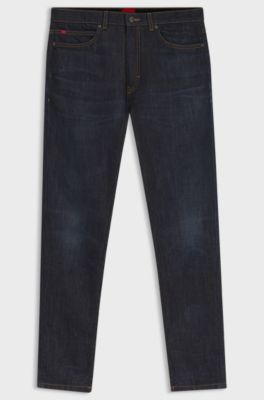 Extra-slim-fit jeans in dark-blue stretch denim, Dark Blue