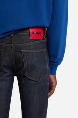 Extra-slim-fit jeans in dark-blue stretch denim, Dark Blue