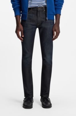 Extra-slim-fit jeans in dark-blue stretch denim, Dark Blue