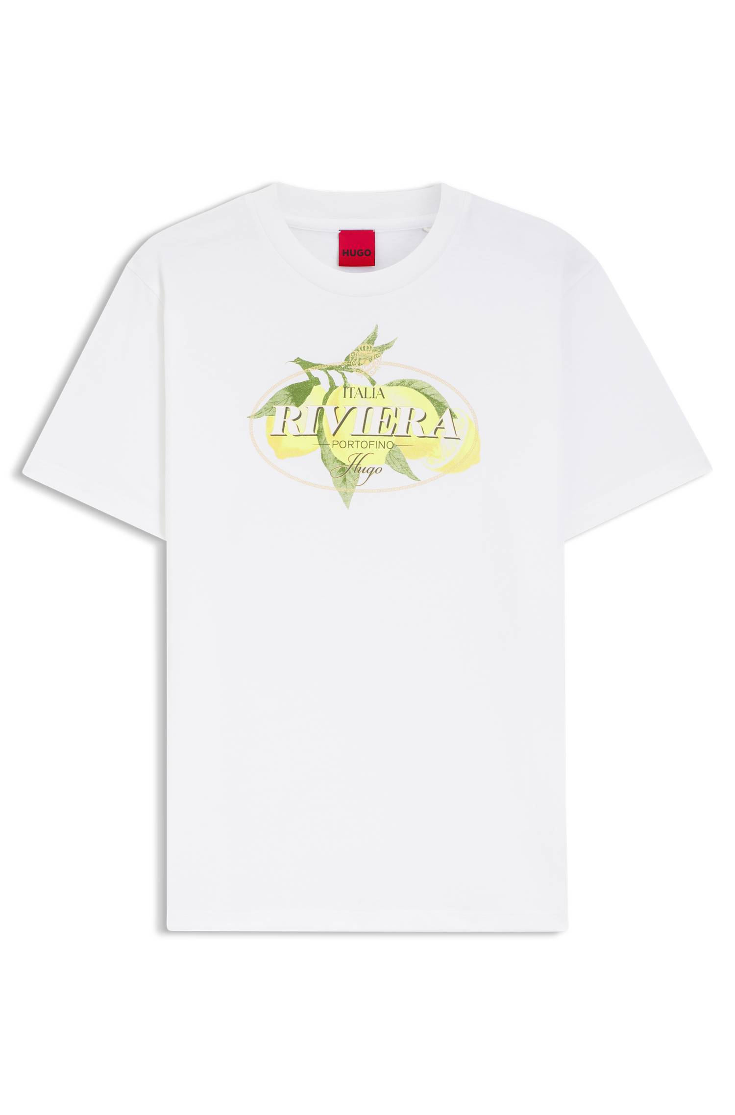 Hugo Cotton-jersey T-shirt with logo artwork dam – bild 4