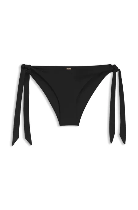 Side-tie bikini bottoms with logo trim