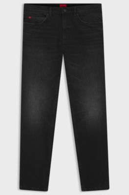 Jeans slim fit in denim elasticizzato nero, Nero