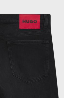 Slim-fit jeans in black stretch denim, Black