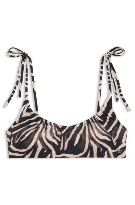 Bikini-Oberteil mit Print und Stack-Logo-Anhänger