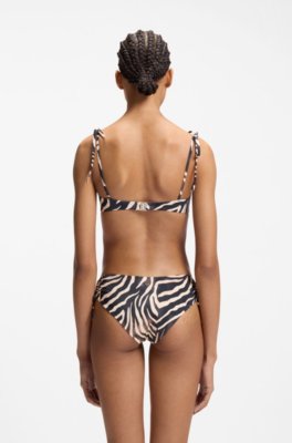 Hugo Printed bikini top with stacked-logo charm dam – bild 3