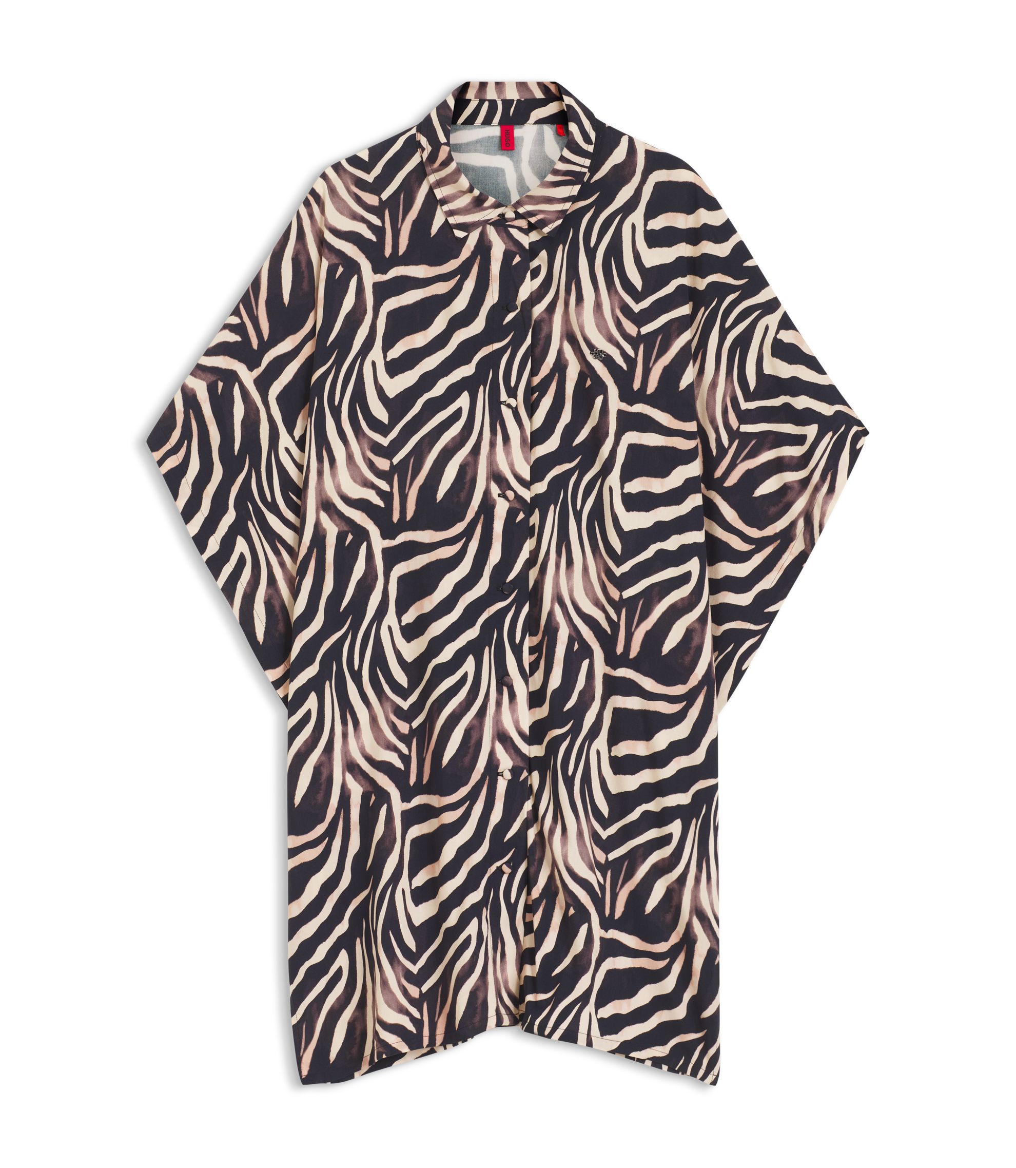 Strandkleid mit Print und Stacked-Logo-Besatz