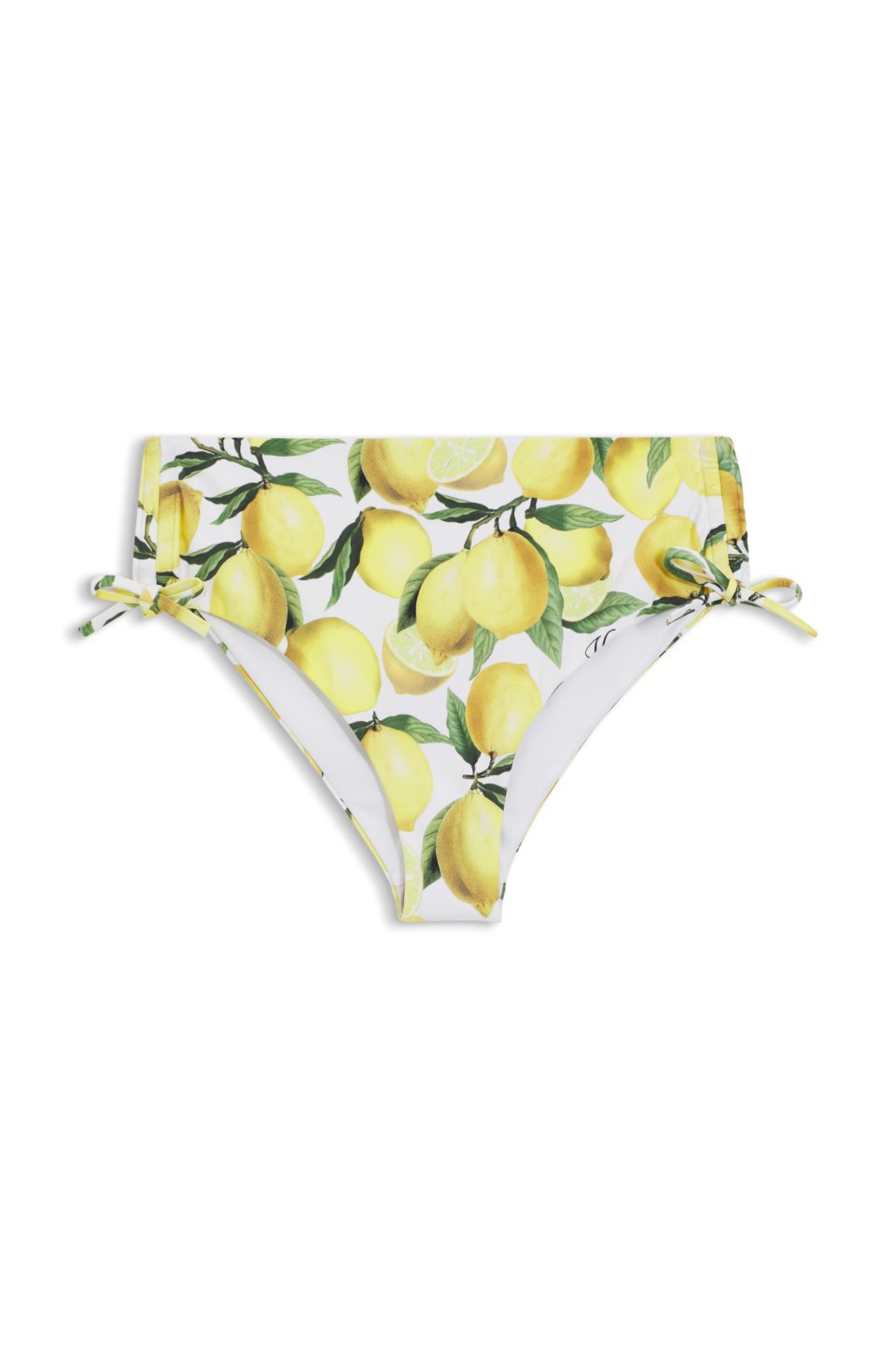 Printed bikini bottoms with stacked-logo charm