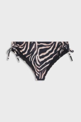 Slip per bikini con stampa e dettaglio con logo scomposto, A disegni