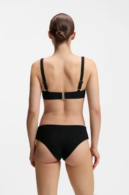 Plissé bandeau bikini top with Double B monogram