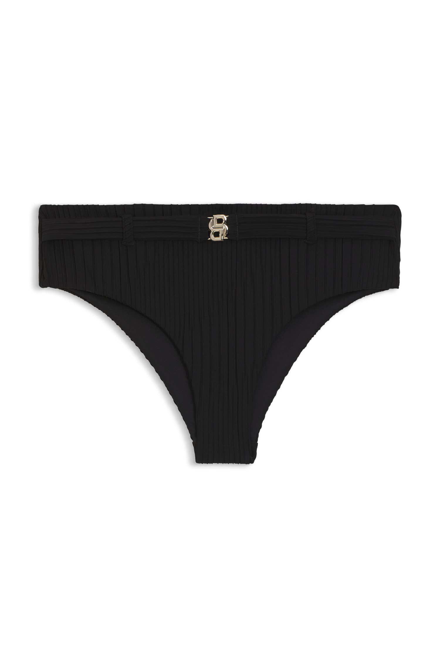 Boss Plissé bikini bottoms with Double B monogram dam