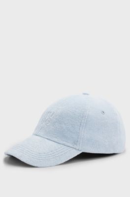 Gorra de algod&oacute;n con logo apilado, Celeste