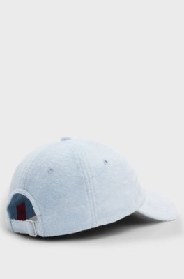 Gorra de algod&oacute;n con logo apilado, Celeste