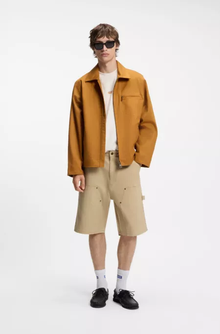 Regular-fit shorts in stretch-cotton canvas