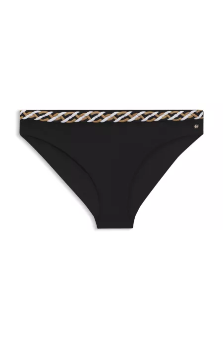 Bikini bottoms with braided signature-stripe waistband