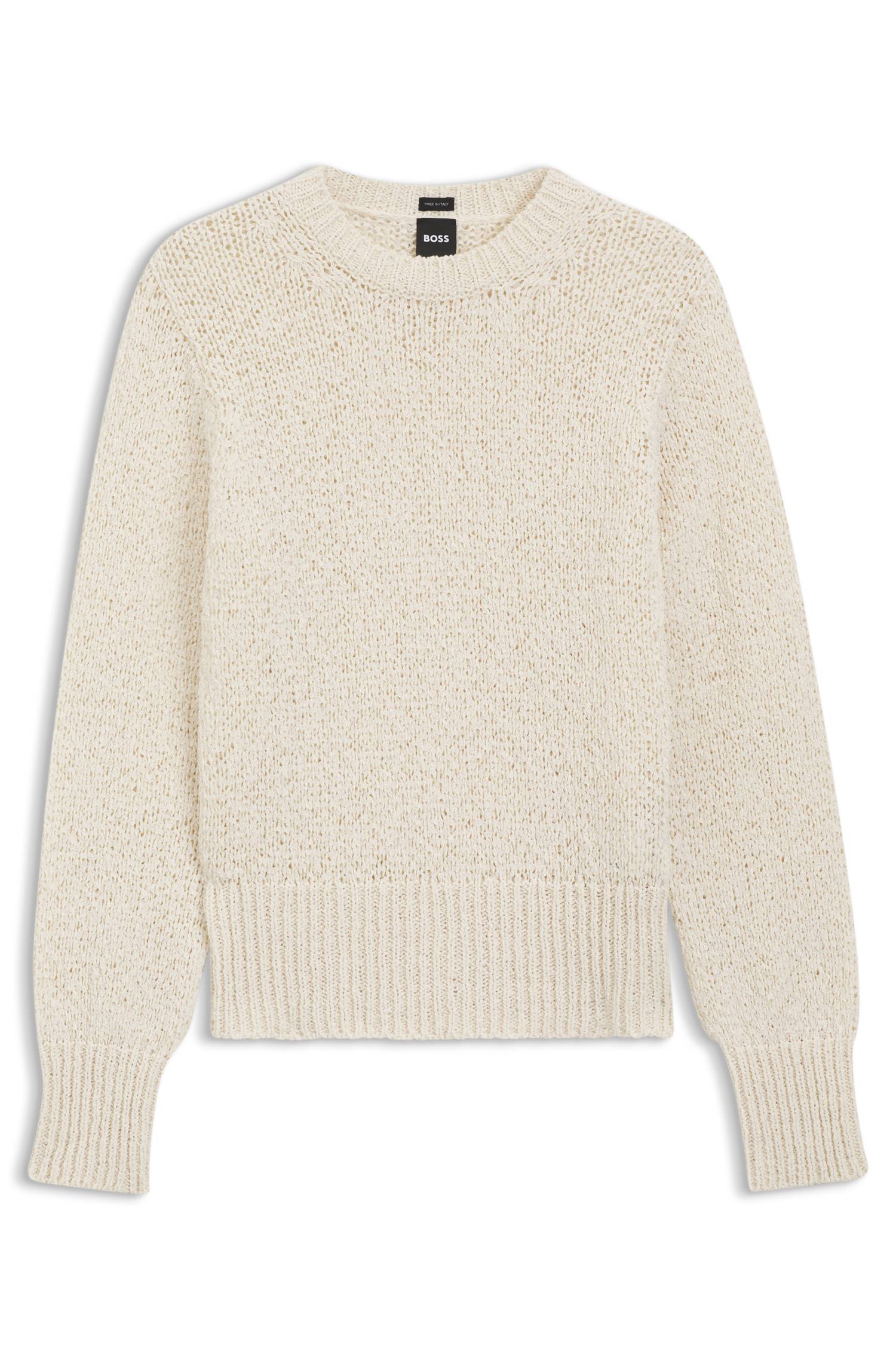 Boss Cotton-blend sweater with structured knit stickade tröjor dam – bild 4