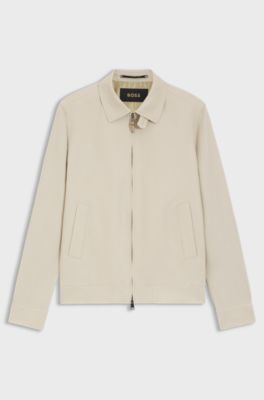 Slim-Fit Jackett aus Leinen, Hellbeige